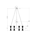 Currey & Company 9000-0842 Novatude 16 Light Chandelier in Contemporary Gold Leaf/Contemporary Silver Leaf 6