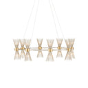 Currey & Company 9000-0842 Novatude 16 Light Chandelier in Contemporary Gold Leaf/Contemporary Silver Leaf 1