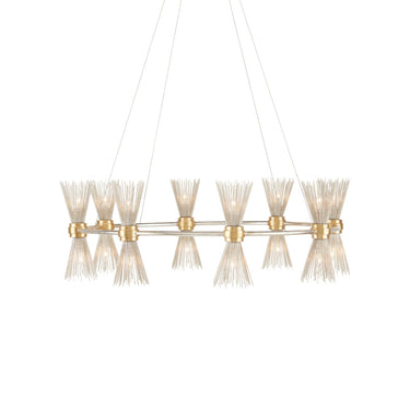 Currey & Company 9000-0842 Novatude 16 Light Chandelier in Contemporary Gold Leaf/Contemporary Silver Leaf 1