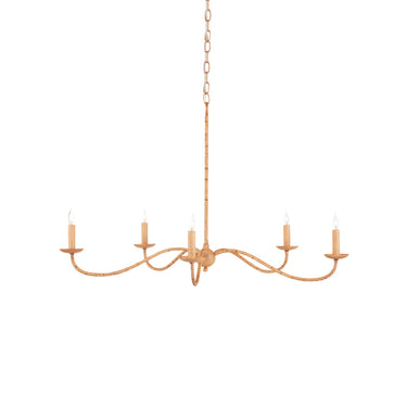 Currey & Company 9000-0848 Saxon Rattan Small 5 Light Chandelier in Painted Rattan/Natural Rattan 4