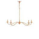 Currey & Company 9000-0848 Saxon Rattan Small 5 Light Chandelier in Painted Rattan/Natural Rattan 5