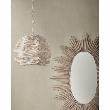 Currey & Company 9000-0864 Octavia 1 Light Pendant in Whitewash 7