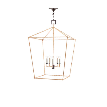 Currey & Company 9000-0871 Denison Rattan Grande 5 Light Lantern in Mole Black/Natural Rattan 4