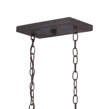 Currey & Company 9000-0874 Denison Rattan Rectangular 6 Light Lantern in Mole Black/Natural Rattan 3