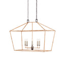 Currey & Company 9000-0874 Denison Rattan Rectangular 6 Light Lantern in Mole Black/Natural Rattan 4