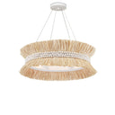 Currey & Company 9000-0875 Seychelles 6 Light Chandelier in Sugar White/Natural Raffia 4