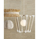 Currey & Company 9000-0875 Seychelles 6 Light Chandelier in Sugar White/Natural Raffia 6