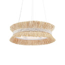 Currey & Company 9000-0875 Seychelles 6 Light Chandelier in Sugar White/Natural Raffia 1
