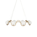 Currey & Company 9000-0878 Equilibrium 8 Light Chandelier in Antique Brass/White 4