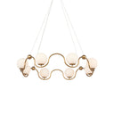 Currey & Company 9000-0878 Equilibrium 8 Light Chandelier in Antique Brass/White 1