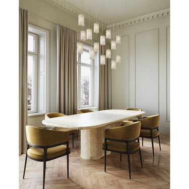 Currey & Company 9000-0881 Escenia 1-Light Multi-Drop Pendant in Natural/Painted Silver 4