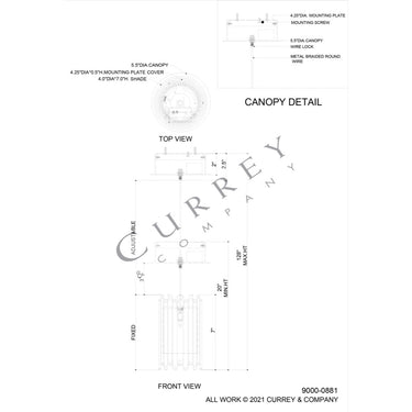 Currey & Company 9000-0881 Escenia 1-Light Multi-Drop Pendant in Natural/Painted Silver 5