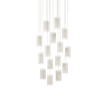 Currey & Company 9000-0884 Escenia Round 15-Light Multi-Drop Pendant in Natural/Painted Silver 5
