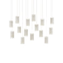 Currey & Company 9000-0885 Escenia Rectangular 15-Light Multi-Drop Pendant in Natural/Painted Silver 5