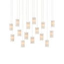 Currey & Company 9000-0885 Escenia Rectangular 15-Light Multi-Drop Pendant in Natural/Painted Silver 1
