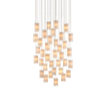 Currey & Company 9000-0887 Escenia 36-Light Multi-Drop Pendant in Natural/Painted Silver 1