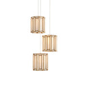 Currey & Company 9000-0889 Daze 3-Light Multi-Drop Pendant in Antique Brass/White/Painted Silver 1