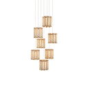 Currey & Company 9000-0890 Daze 7-Light Multi-Drop Pendant in Antique Brass/White/Painted Silver 1
