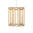 Currey & Company 9000-0892 Daze Rectangular 15-Light Multi-Drop Pendant in Antique Brass/White/Painted Silver 2