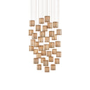 Currey & Company 9000-0894 Daze 36-Light Multi-Drop Pendant in Antique Brass/White/Painted Silver 1