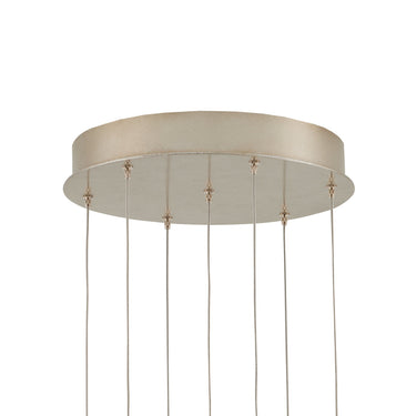 Currey & Company 9000-0897 Lazio 7-Light Multi-Drop Pendant in Natural/Painted Silver 4