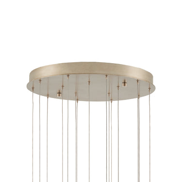 Currey & Company 9000-0898 Lazio Round 15-Light Multi-Drop Pendant in Natural/Painted Silver 4