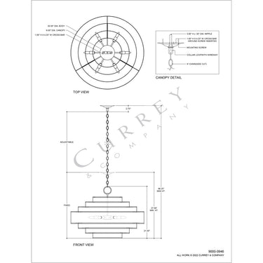 Currey & Company 9000-09-C1 Maura 6 Light Chandelier 11