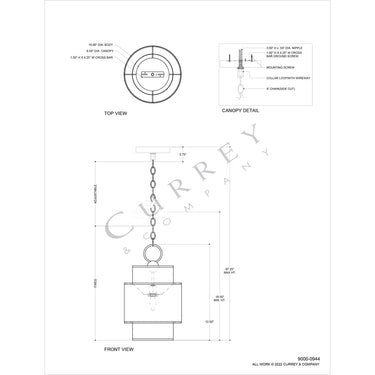 Currey & Company 9000-09 Mathias 1 Light Pendant 6