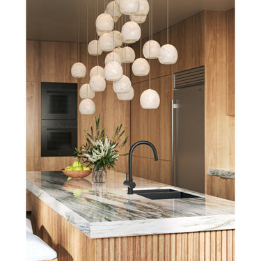 Currey & Company 9000-0900 Lazio 30-Light Multi-Drop Pendant in Natural/Painted Silver 7