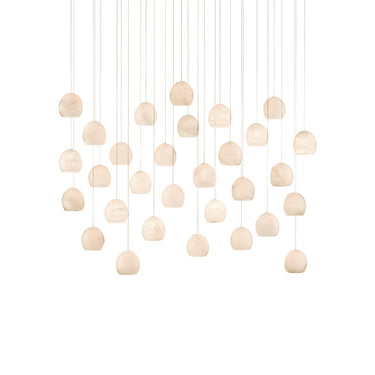 Currey & Company 9000-0900 Lazio 30-Light Multi-Drop Pendant in Natural/Painted Silver 1
