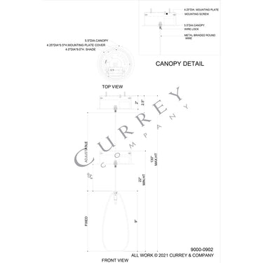 Currey & Company 9000-0902 Rame 1-Light Multi-Drop Pendant in Copper/Silver/Painted Silver 4