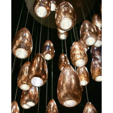 Currey & Company 9000-0905 Rame Round 15-Light Multi-Drop Pendant in Copper/Silver/Painted Silver 5