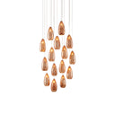 Currey & Company 9000-0905 Rame Round 15-Light Multi-Drop Pendant in Copper/Silver/Painted Silver 1