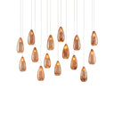 Currey & Company 9000-0906 Rame Rectangular 15-Light Multi-Drop Pendant in Copper/Silver/Painted Silver 1