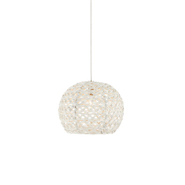 Currey & Company 9000-0909 Piero 1-Light Multi-Drop Pendant in White/Painted Silver 1