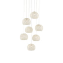 Currey & Company 9000-0911 Piero 7-Light Multi-Drop Pendant in White/Painted Silver 1