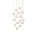 Currey & Company 9000-0912 Piero Round 15-Light Multi-Drop Pendant in White/Painted Silver 1