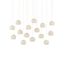 Currey & Company 9000-0913 Piero Rectangular 15-Light Multi-Drop Pendant in White/Painted Silver 1