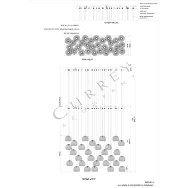 Currey & Company 9000-0914 Piero 30-Light Multi-Drop Pendant in White/Painted Silver 5