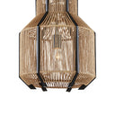 Currey & Company 9000-0922 Mali 1 Light Pendant in Satin Black/Khaki/Kraft Paper Twine 4