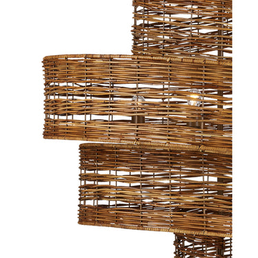 Currey & Company 9000-0925 Saisei Grande 5 Light Chandelier in Khaki/Natural Rattan 2