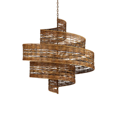 Currey & Company 9000-0925 Saisei Grande 5 Light Chandelier in Khaki/Natural Rattan 4