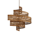 Currey & Company 9000-0925 Saisei Grande 5 Light Chandelier in Khaki/Natural Rattan 1