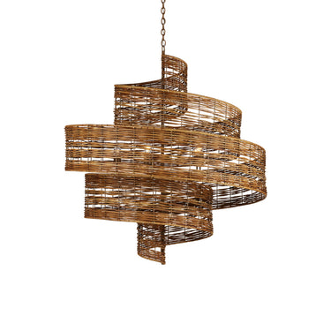Currey & Company 9000-0925 Saisei Grande 5 Light Chandelier in Khaki/Natural Rattan 1