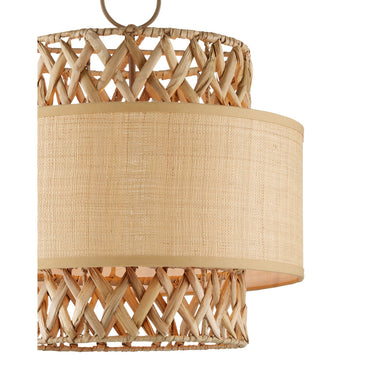 Currey & Company 9000-0926 Isola 4 Light Pendant in Khaki/Natural Water Hyacinth 2