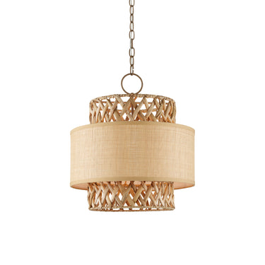 Currey & Company 9000-0926 Isola 4 Light Pendant in Khaki/Natural Water Hyacinth 3