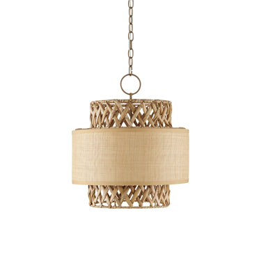 Currey & Company 9000-0926 Isola 4 Light Pendant in Khaki/Natural Water Hyacinth 4