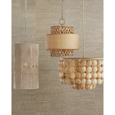 Currey & Company 9000-0926 Isola 4 Light Pendant in Khaki/Natural Water Hyacinth 6