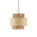 Currey & Company 9000-0926 Isola 4 Light Pendant in Khaki/Natural Water Hyacinth 1