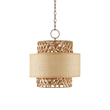 Currey & Company 9000-0926 Isola 4 Light Pendant in Khaki/Natural Water Hyacinth 1